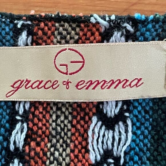 Small Grace & Emma Southwest design embroidered open front striped Boho vest - Picture 13 of 13